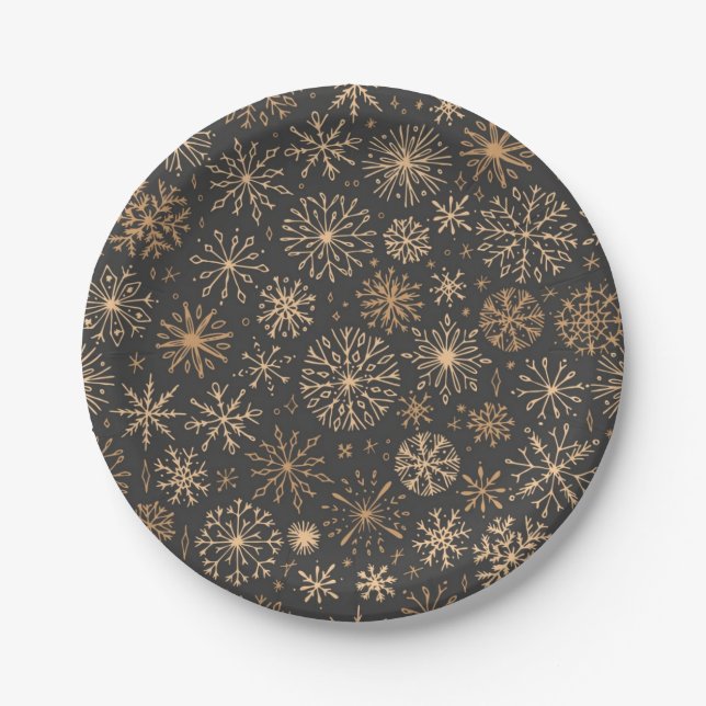 Snowflake pattern paper plate (Front)