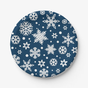 Snowflake pattern paper plate