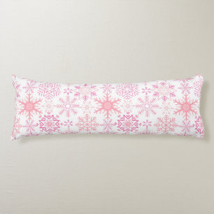 Snowflake pattern Pink Body Cushion