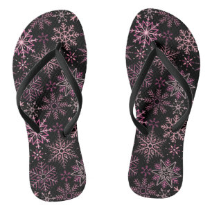 Snowflake pattern Pink Thongs