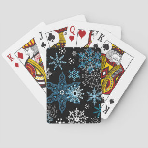 Snowflake pattern playing cards