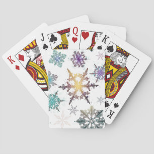Snowflake pattern playing cards