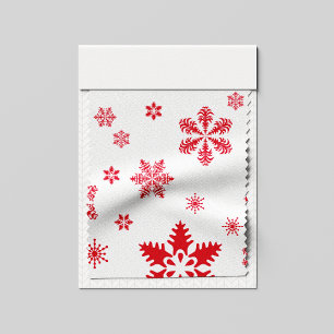 Snowflake Pattern, Red Snowflakes, Snow, White Fabric