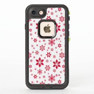 Snowflake Pattern, Red Snowflakes, Snow, White