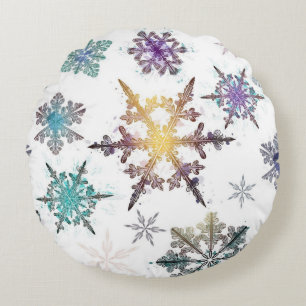 Snowflake pattern round cushion