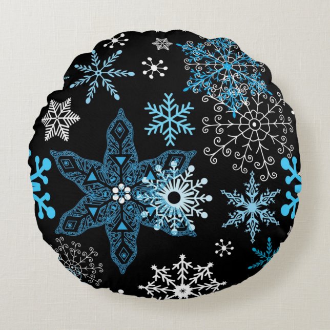Snowflake pattern	 round cushion (Front)