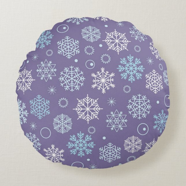 Snowflake pattern round cushion (Front)