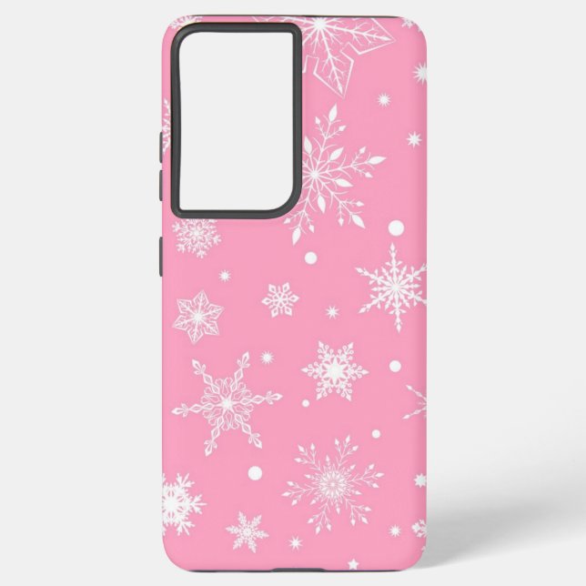 Snowflake pattern samsung galaxy s21 ultra case (Back)
