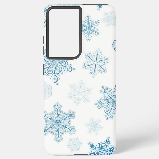 Snowflake pattern samsung galaxy s21 ultra case (Back)
