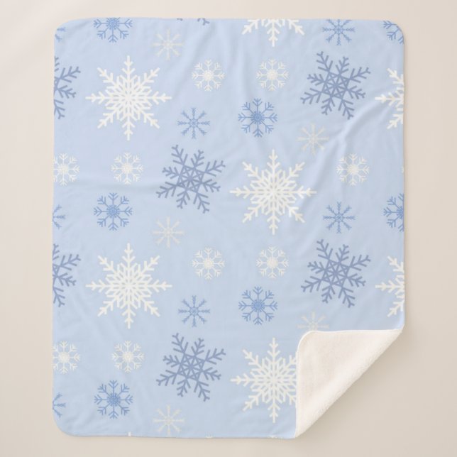 Snowflake pattern	 sherpa blanket (Front)