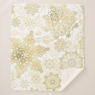 Snowflake pattern sherpa blanket