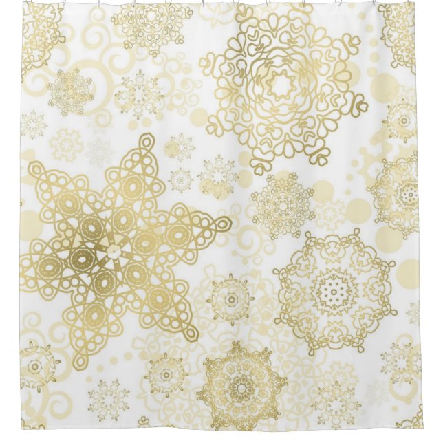 Snowflake pattern	 shower curtain (Front)