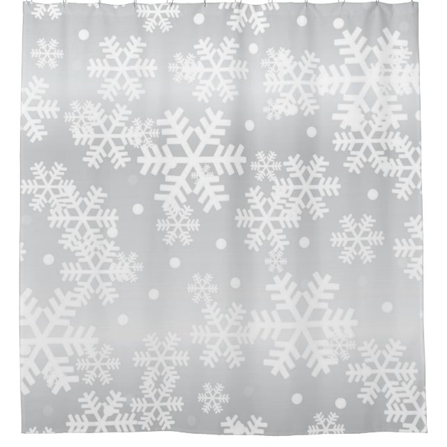 Snowflake pattern	 shower curtain (Front)
