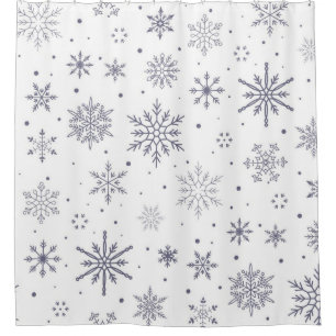 Snowflake pattern shower curtain