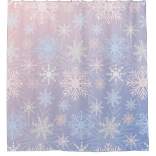 Snowflake pattern shower curtain