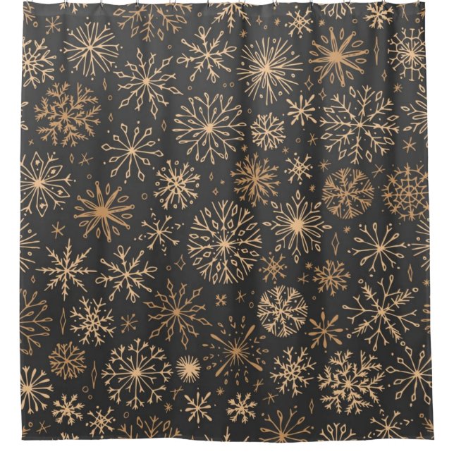 Snowflake pattern	 shower curtain (Front)