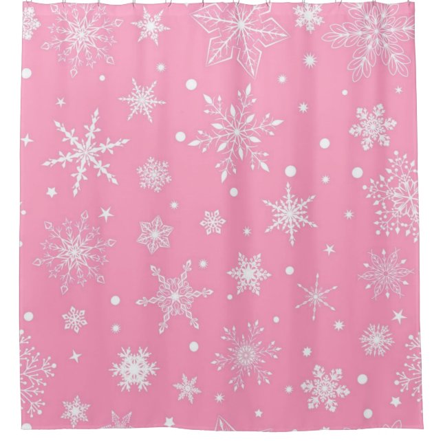 Snowflake pattern	 shower curtain (Front)