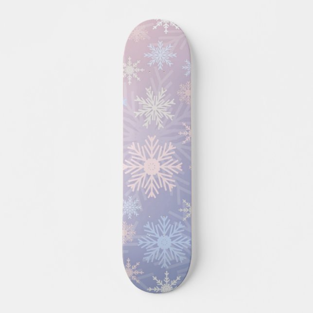 Snowflake pattern skateboard (Front)
