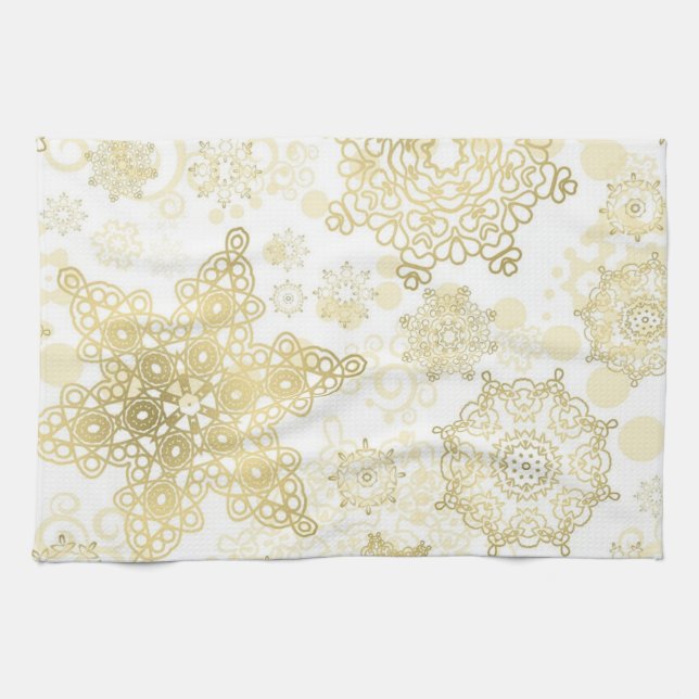 Snowflake pattern tea towel (Horizontal)