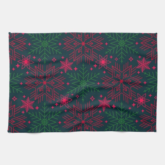 Snowflake pattern tea towel (Horizontal)