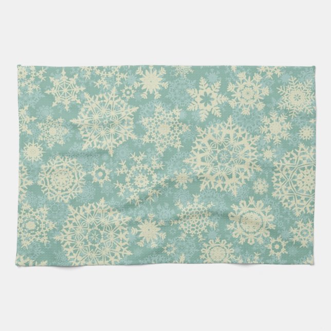 Snowflake pattern	 tea towel (Horizontal)