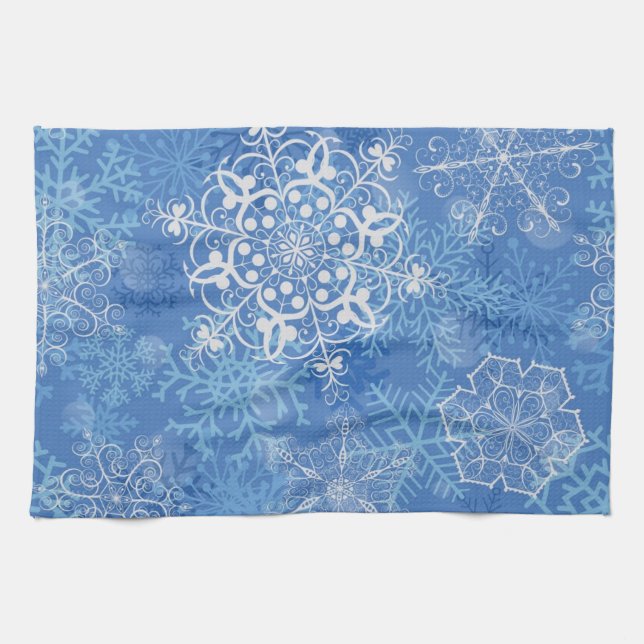 Snowflake pattern	 tea towel (Horizontal)