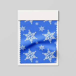 Snowflake Pattern, White Snowflakes, Snow, Blue Fabric