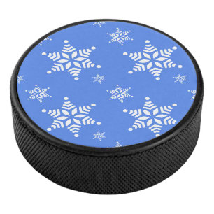 Snowflake Pattern, White Snowflakes, Snow, Blue Hockey Puck