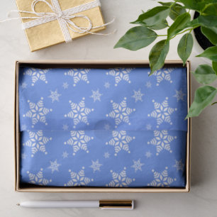 Snowflake Pattern, White Snowflakes, Snow, Blue Tissue Paper