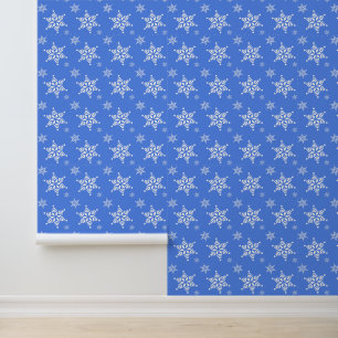 Snowflake Pattern, White Snowflakes, Snow, Blue Wallpaper