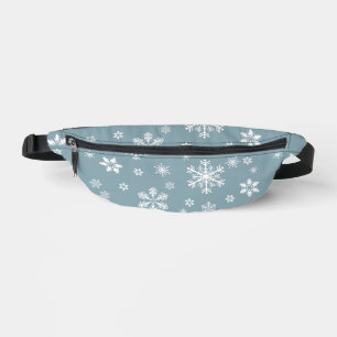 Snowflake Pattern, White Snowflakes, Snow, Grey Bum Bags