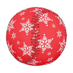Snowflake Pattern, White Snowflakes, Snow, Red Baseball