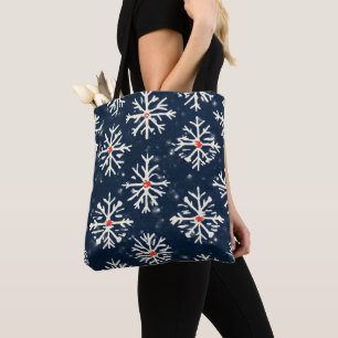 Snowflake Pattern Winter Style Tote Bag