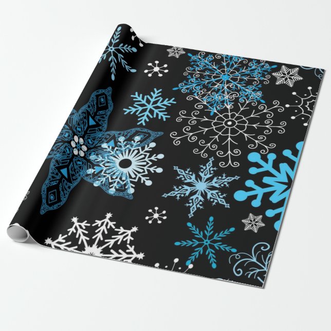 Snowflake pattern	 wrapping paper (Unrolled)