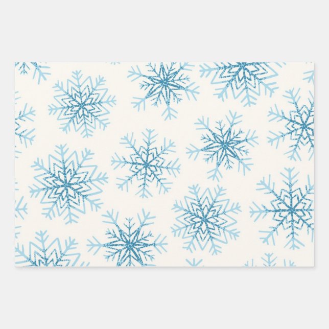 Snowflake pattern	 wrapping paper sheet (Front)