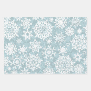 Snowflake pattern wrapping paper sheet