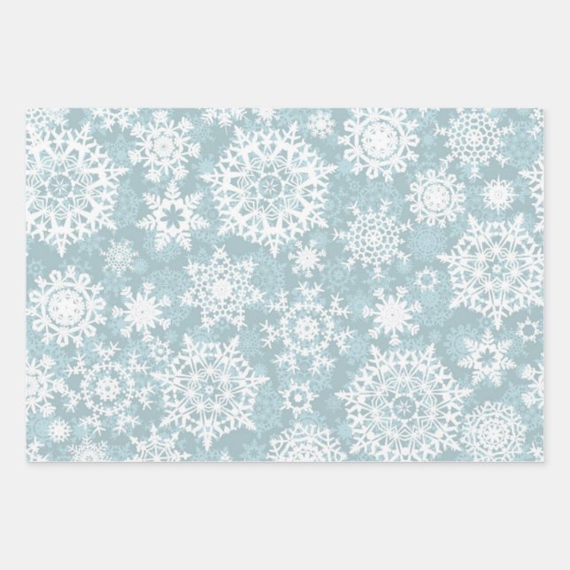 Snowflake pattern wrapping paper sheet (Front)