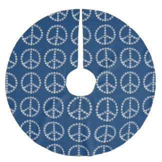 Snowflake Peace Signs Christmas Tree Skirt