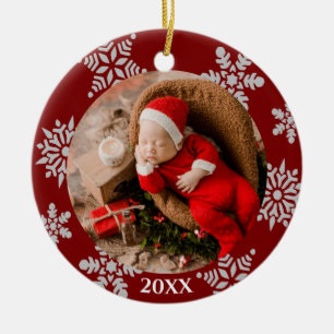 Snowflake Photo Christmas Ornament  