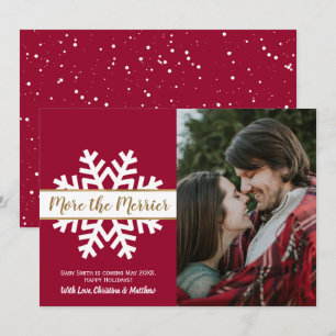 Snowflake Photo Christmas Pregnancy Announcement