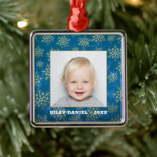 Snowflake Photo Metal Ornament