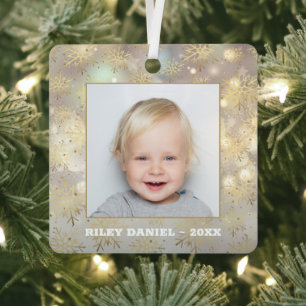 Snowflake Photo Metal Tree Decoration