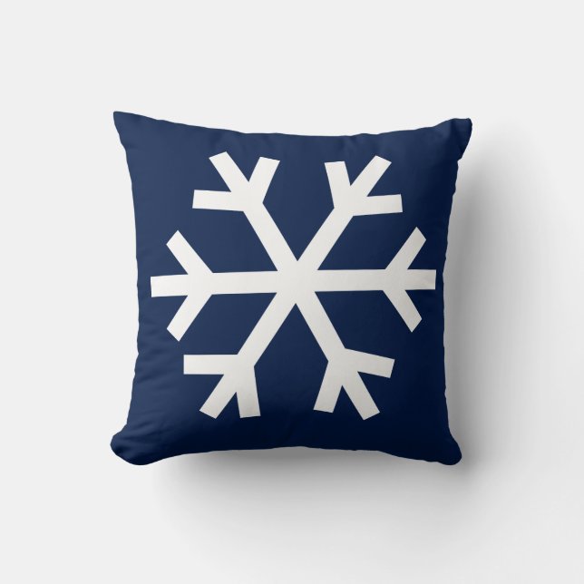 Snowflake pillow - navy blue (Front)
