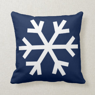Snowflake pillow - navy blue