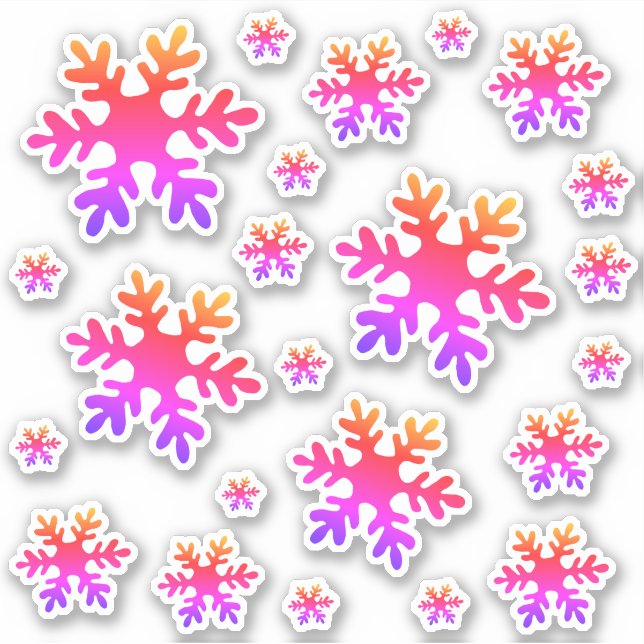 Snowflake Pink Colourful Snow Winter Christmas (Front)