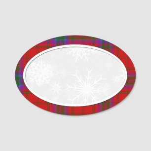 Snowflake Plaid Name Tag