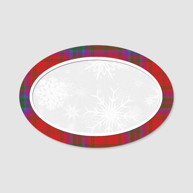 Snowflake Plaid Name Tag (Front)