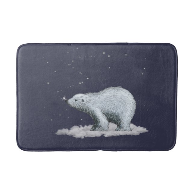 Snowflake Polar Bear Bath Mat (Front)