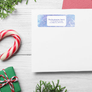 Snowflake Purple Glitter Winter Address Return Address Label