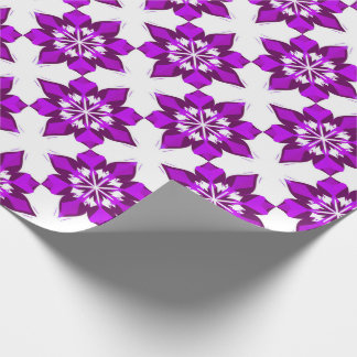 ❄ Snowflake Purple Winter Tile Pattern ❄ Wrapping Paper